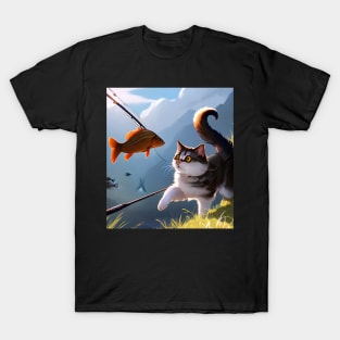 Cute and Playful German Rex Cat T-Shirt